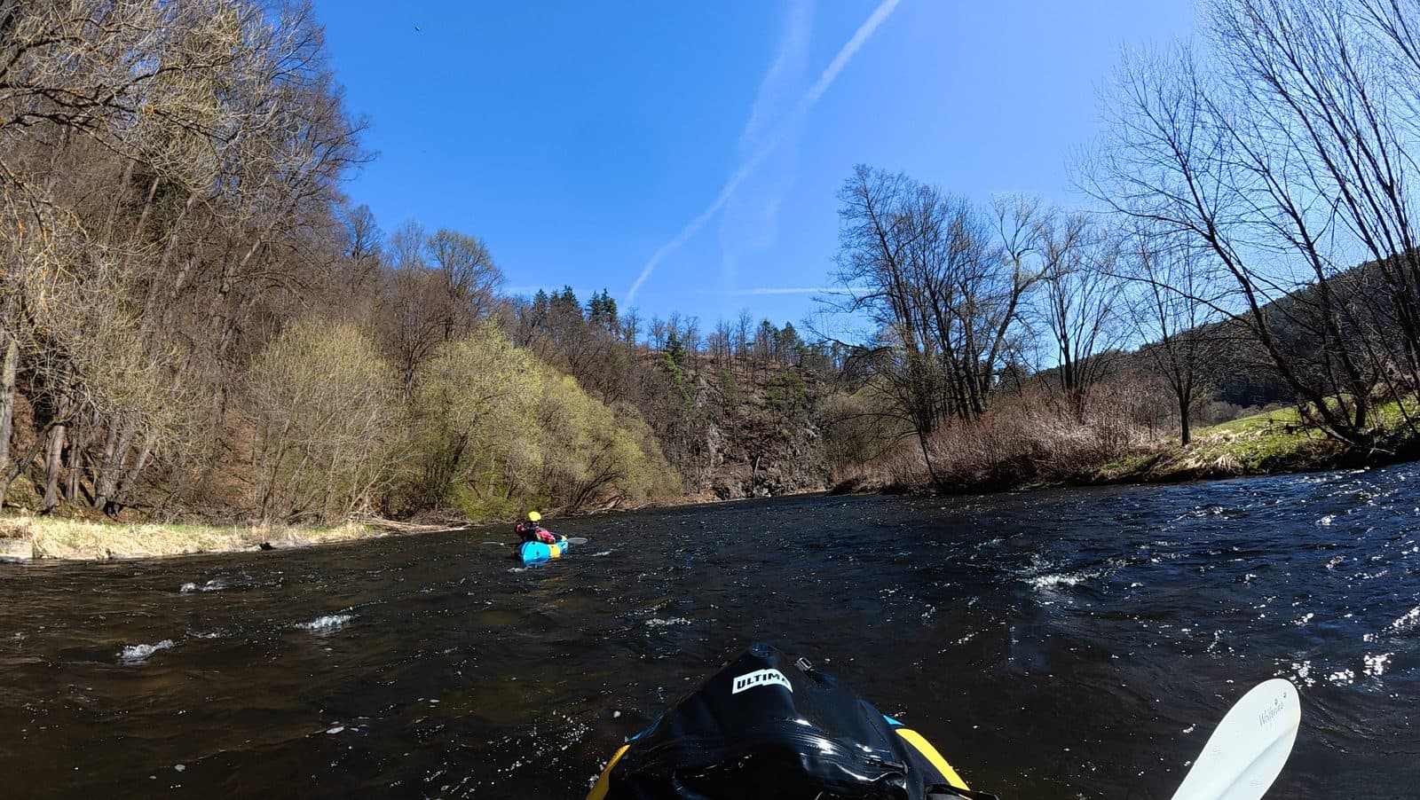 Vltava jõel packraftiga sõitmas