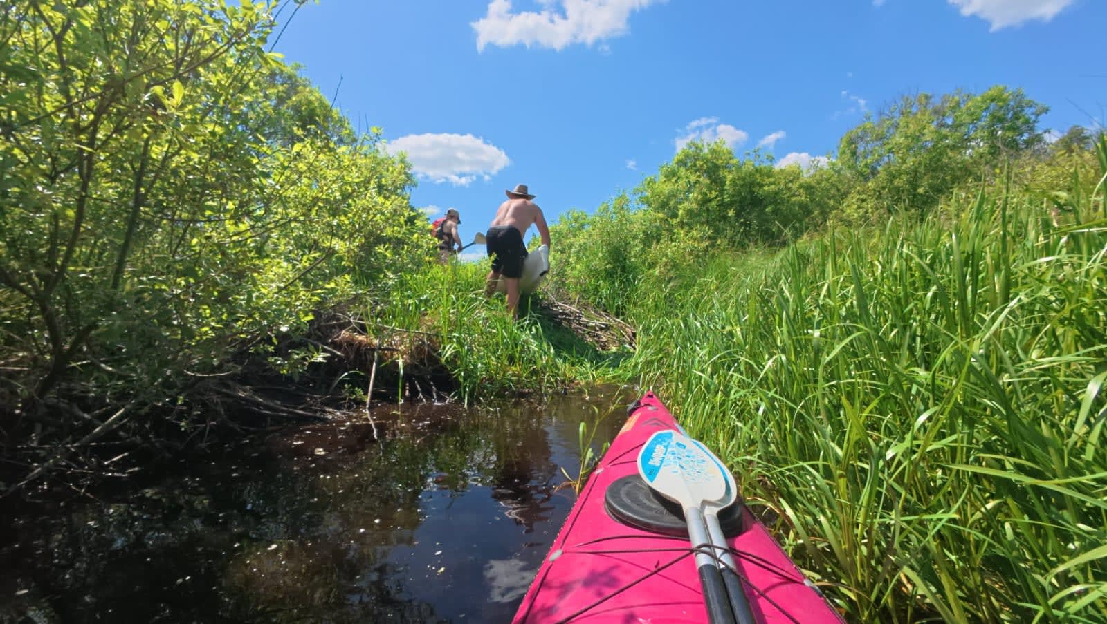Portaging over the second beaver dam
