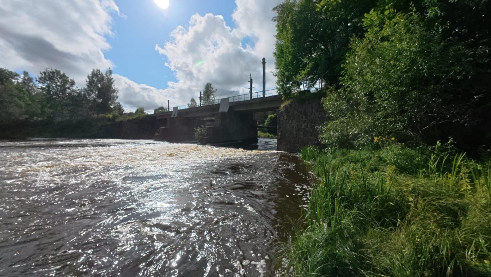 Paper mill dam seen from below