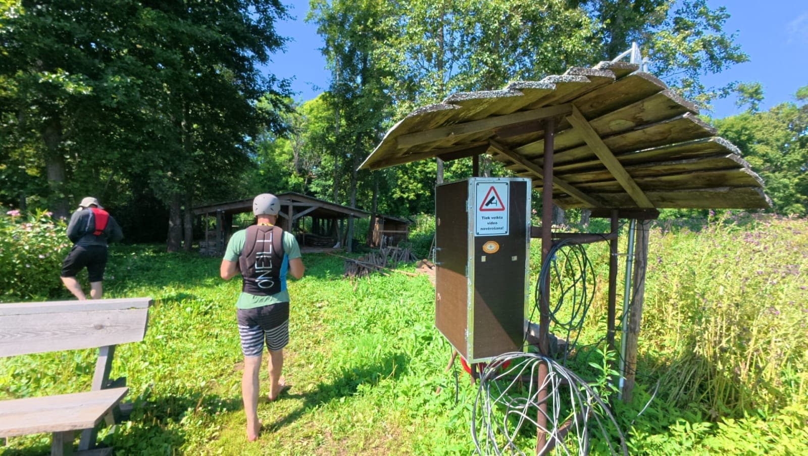 Goats living on the island — in a pen, of course